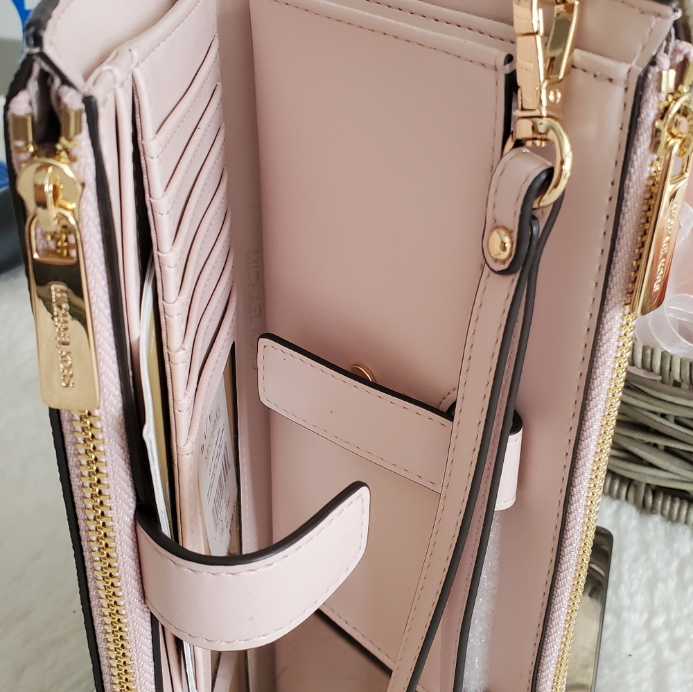 New 🎀 MICHAEL KORS Purse Set Tote LG Vanilla & pink - Picture 11 of 15